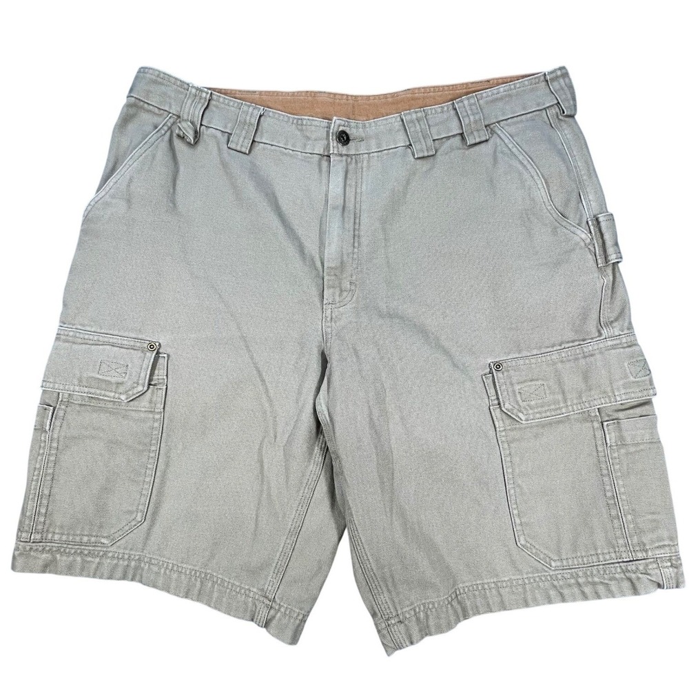 Duluth Trading Co Tan Fire Hose Canvas Cargo Shorts Mens 42